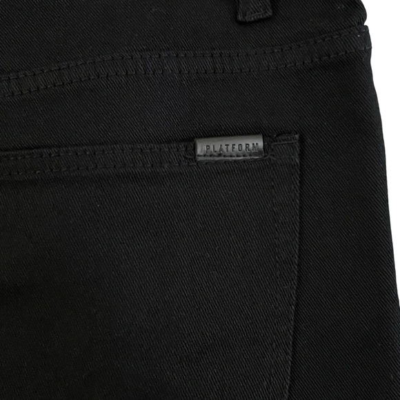 Platform Men’s Jeans 36/30 Modern Classic Slim Stretch Black Denim Ripped Knees - Picture 6 of 11